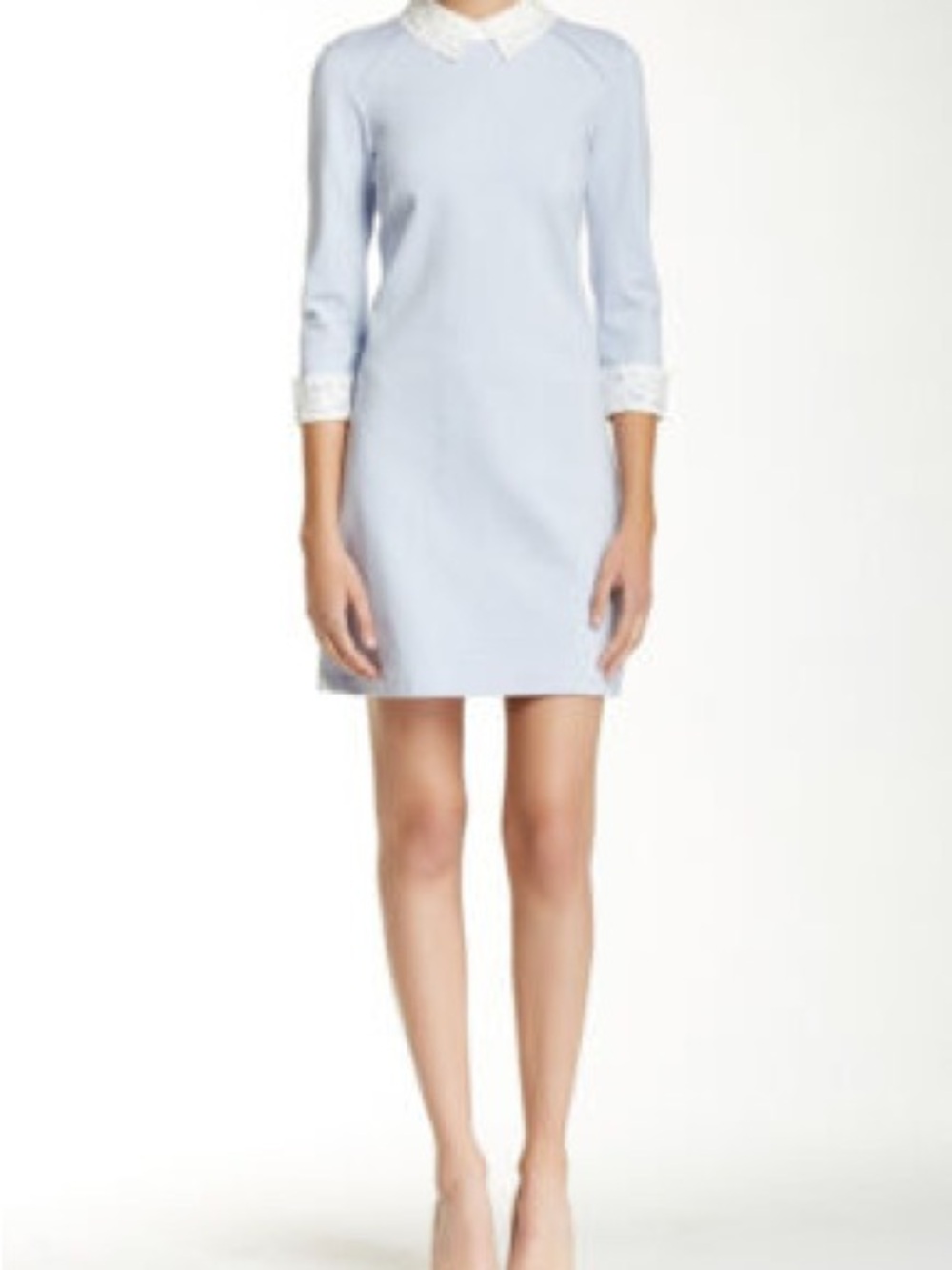 Ted Baker Blue Shift Dress with Lace Collar